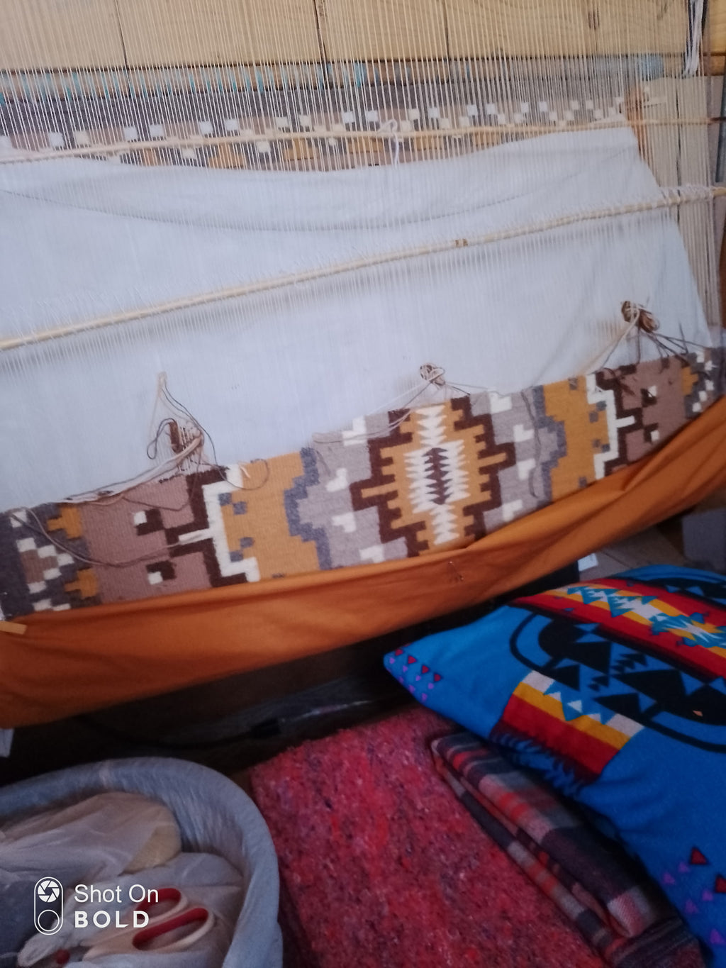 Three Turkey Ruins : Navajo Rug : Helen Bia : Looming