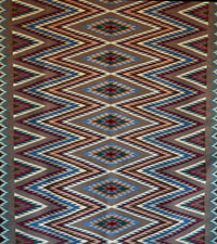 Eye Dazzler Navajo Weaving : 3435 : 49" x 60" (4'1" x 5'), view 2