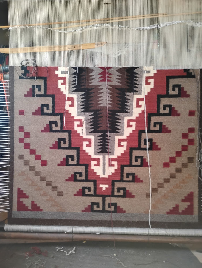 Crystal Navajo Rug : Geraldine Phillips : on the loom