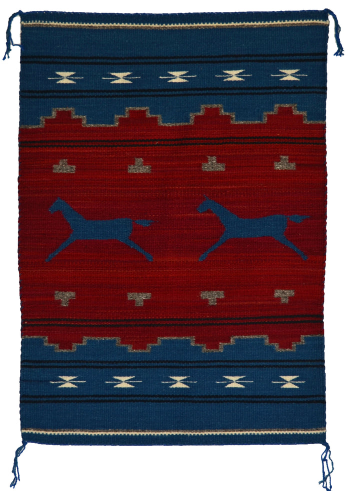 SOLD - Pictorial Navajo Weaving : GH : Churro 1727 : 22.5" x 31.5" (1'10" x 2'7")