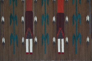 Yei Navajo Weaving : GH : Churro 1730 : 27" x 47"