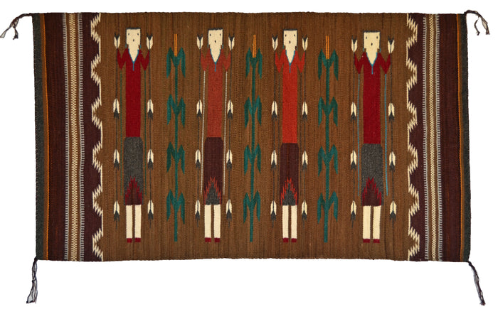 Yei Navajo Weaving : GH : Churro 1730 : 27" x 47" (2'3" x 3'11") : Award Winner!