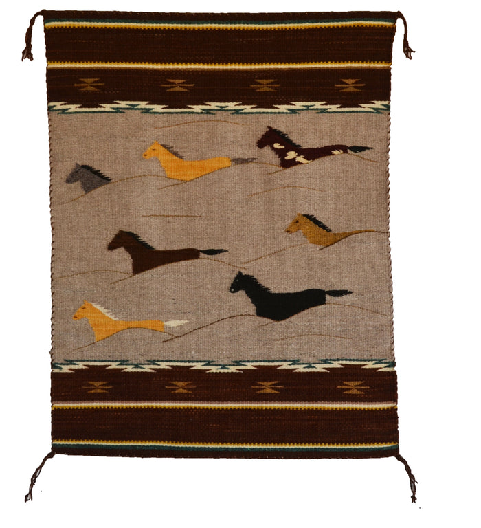 Sold :Pictorial Navajo Weaving : GH : Churro 1754 : 24.5" x 31.5" (2'1" x 2'7.5")