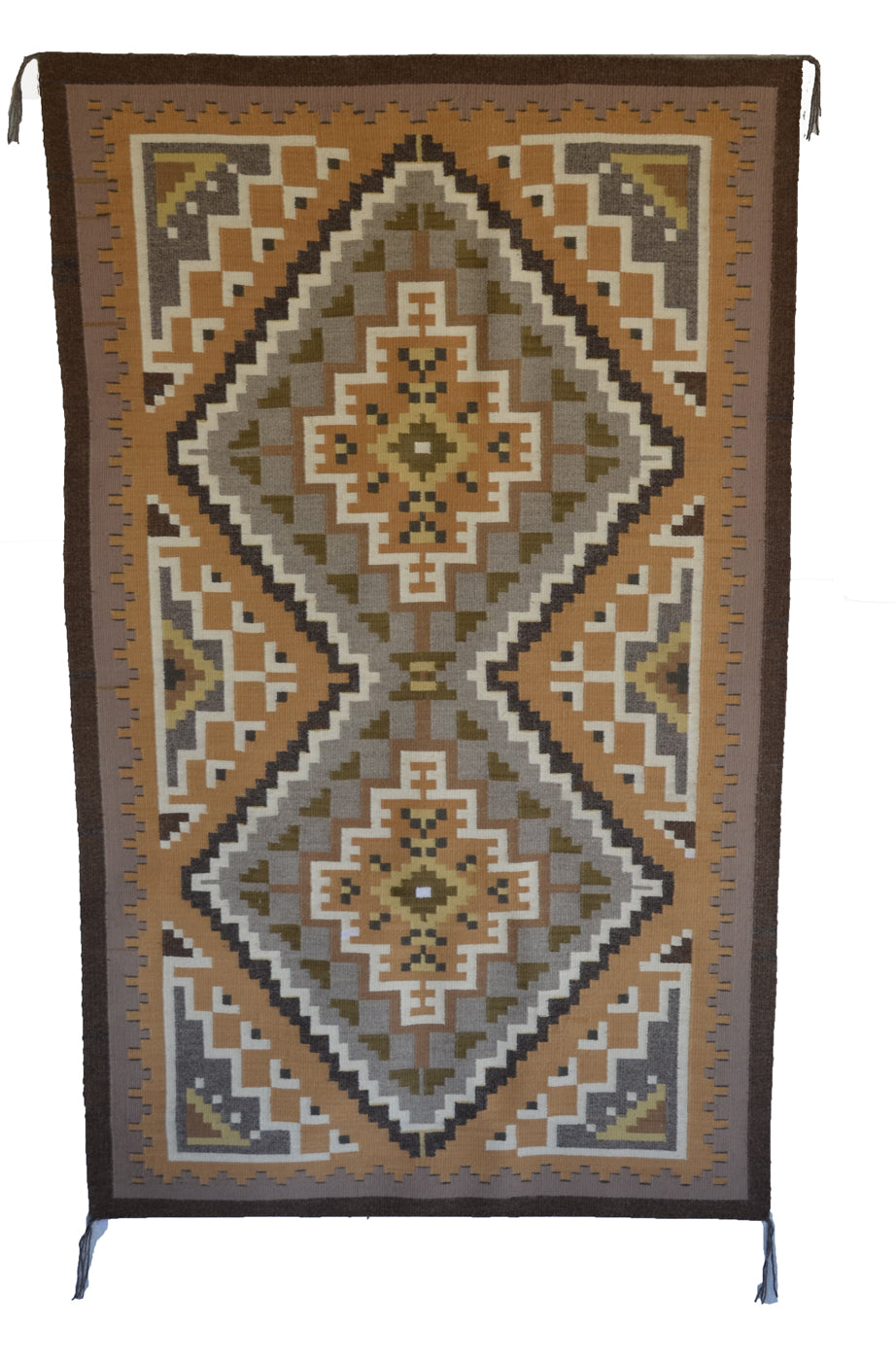 Three Turkey Ruin Navajo Rug : Helen Bia : Churro 1755 : 37" x 62" (3'1" x 5'2") : Award Winner!