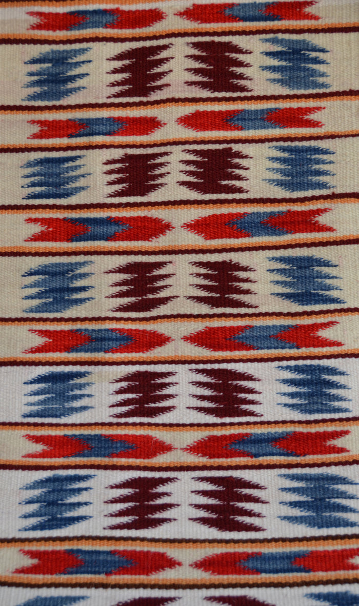 Optical Throw : Navajo Rug : Kathy Marianito : Churro 1801 : 20" x 28" (1'8" x 2'4")