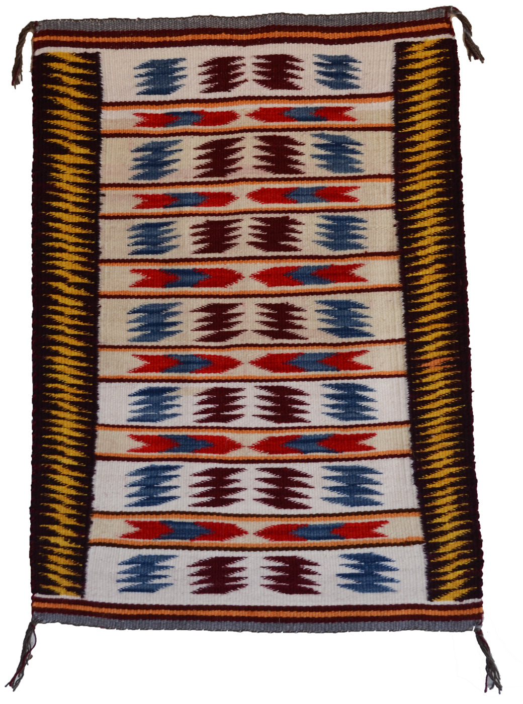 Optical Throw : Navajo Rug : Kathy Marianito : Churro 1801 : 20" x 28" (1'8" x 2'4")