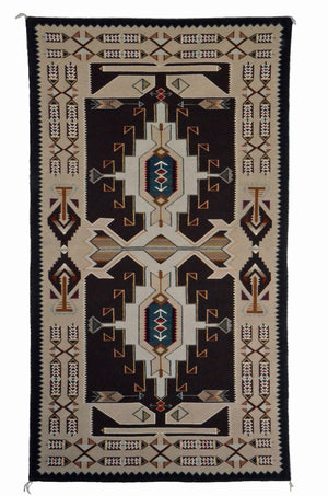 Teec Nos Pos Navajo Rug: Helene Nez : Churro 195 : 45" x 84" (3'9" x 7')