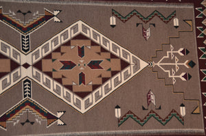 Teec Nos Pos Navajo Rug: Helene Nez : Churro 499 : 53" x 108" (4'5" x 9')