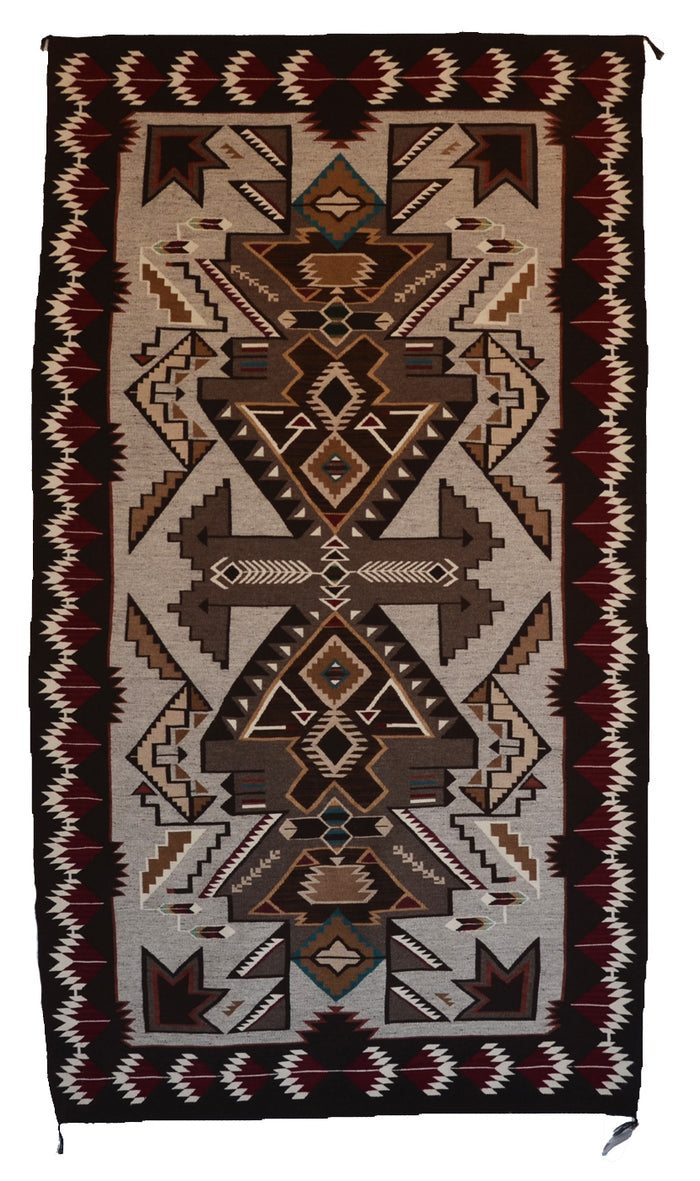 SOLD - Teec Nos Pos Navajo Weaving : Grace Nez : Churro 709 : 48" x 84" (4' x 7')