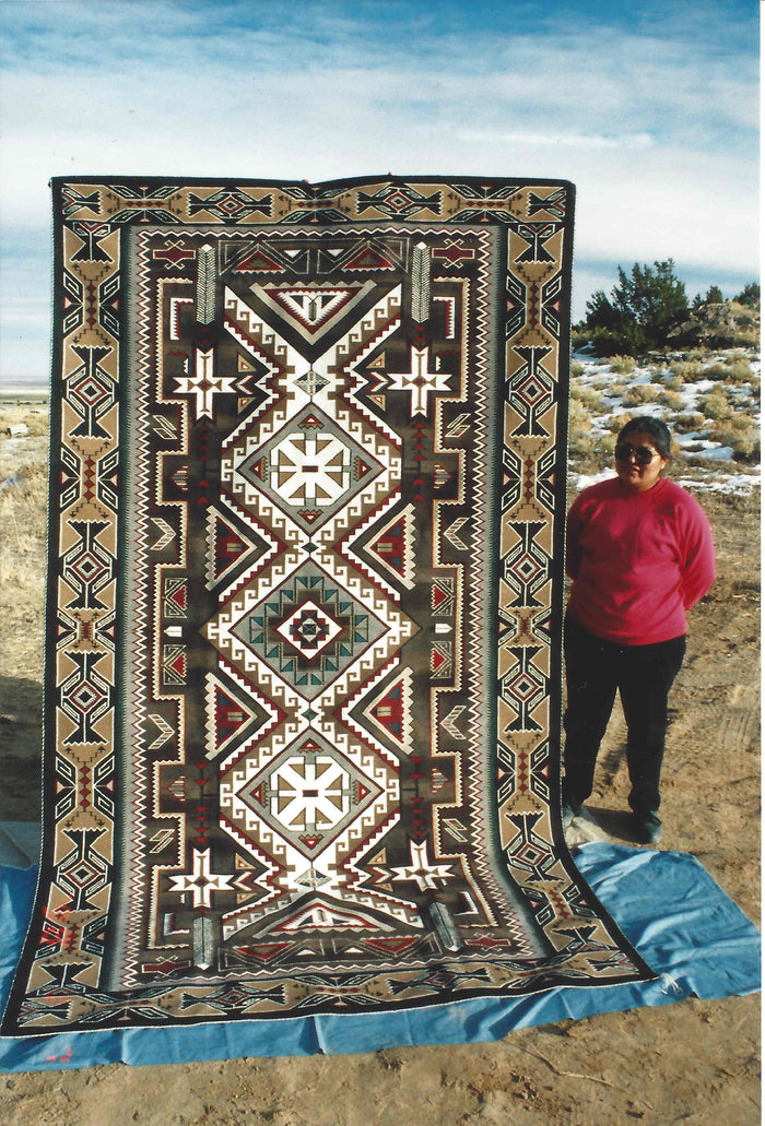 Teec Nos Pos Navajo Weaving : Marian Nez : Churro 120 : 72" x 120" (6' x 10')