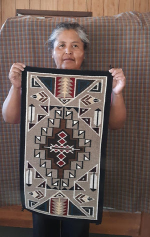 Crystal  : Navajo Rug : Cecelia Nez :  Churro 1735 : 17" x 30"