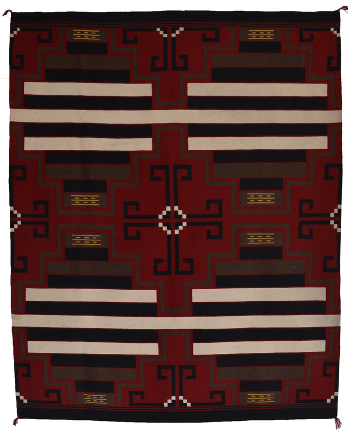 Navajo Rug :  3rd Phase Design Elements : JV 127 : 73" x 93" (6'1" x 7'9")