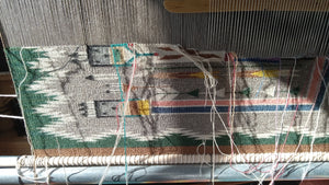 Yei Navajo Rug : Elsie Bia : on the loom