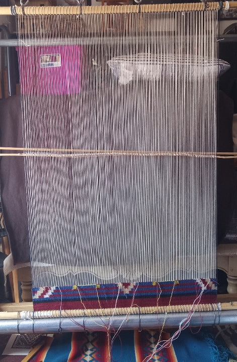 Chief Variant : Navajo Rug : Elsie Bia : on the loom