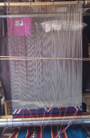 Chief Variant : Navajo Rug : Elsie Bia : on the loom