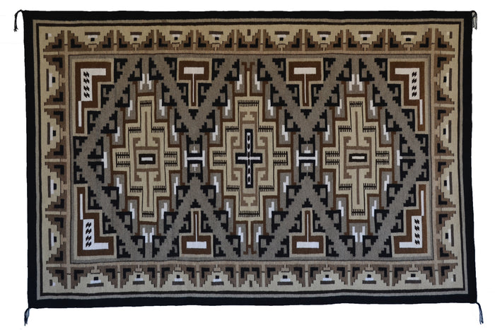 SOLD : Two Grey Hill : Navajo Rug : Irene Bia : Churro 1732 : 48" x 75" Award Winner!
