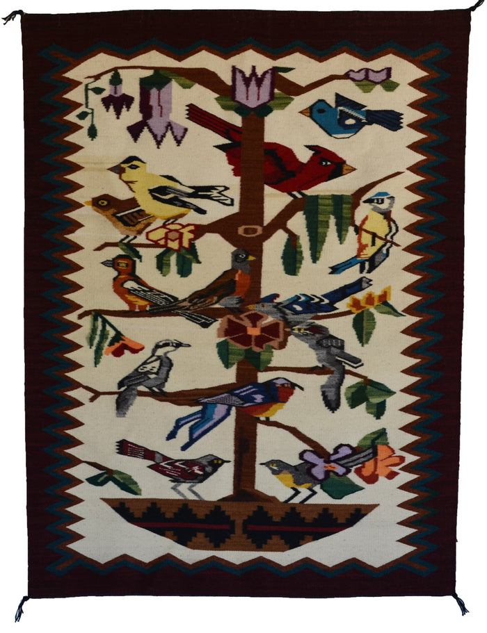 SOLD - Tree of Life : Selena Yazzie : Churro 1734 : Navajo weaving : 37" x 50"