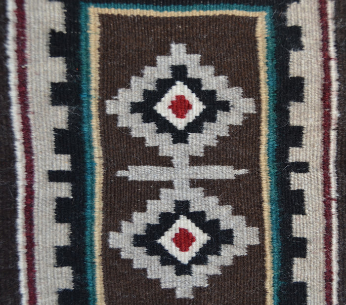 Crystal Design Navajo Rug : Malinda Nez :  Churro 1736 : 11.5" x 14" (1' x 1')