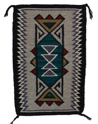 Innovative Design Navajo Rug : Ava Tommie :  Churro 1737 : 9" x 14" (1' x 1') : Award Winner!, view 1