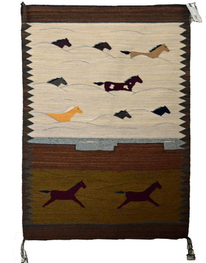 Pictorial Navajo Weaving : GH : Churro 1743 : 29" x 39" (2'5" x 3'3")