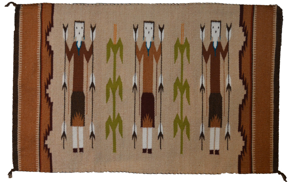 Yei Navajo Weaving : GH : Churro 1745 : 20" x 31" (1'8" x 2'7")