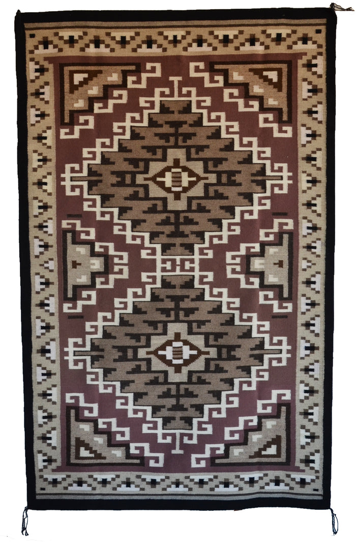 Two Grey Hills Variant Navajo Rug : Irene Bia : Churro 1766 : 42" x 66" (3'6" x 5'6") - AWARD WINNER!