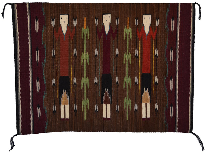 Yei Navajo Weaving : GH : Churro 1783 : 27" x 36" (2'3" x 3')