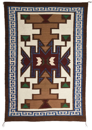 Navajo Crystal Storm woven rug with geometric pattern by Frances Begay.