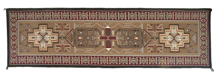 Teec Nos Pos Navajo Rug: Cindy Nez : Churro 538 : 48" x 168" (4' x 14')