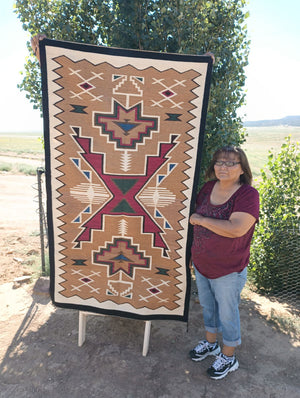 Crystal : Navajo Rug : Geraldine Phillips : Churro 1729 : 43" x 73"