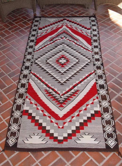 Crystal / Chinle Navajo Weaving : Historic : GHT 1081 : 45″ x 104″  : (3'9" x 8'8")