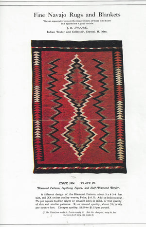 JB Moore Plate XX Navajo Weaving : Historic : PC 108 - Getzwiller's Nizhoni Ranch Gallery