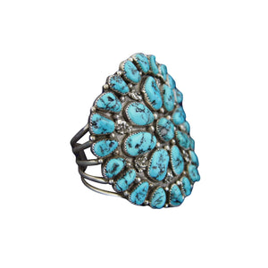 Native American Jewelry : Navajo : Silver And Turquoise Cuff Bracelet : NAJ-3 - Getzwiller's Nizhoni Ranch Gallery