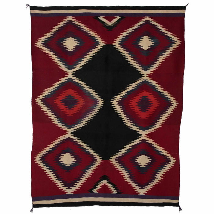 Germantown Serape Navajo Weaving : Historic : GHT 783 : 57" x 74" : (4'9" x 6'2")