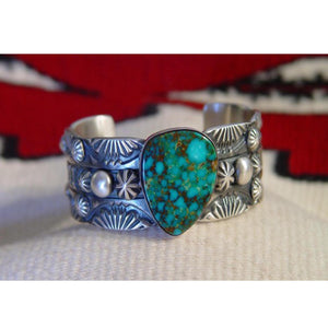 Native American Jewelry: Navajo : Turquoise Bracelet : Marc Antia : NAJ-25 - Getzwiller's Nizhoni Ranch Gallery