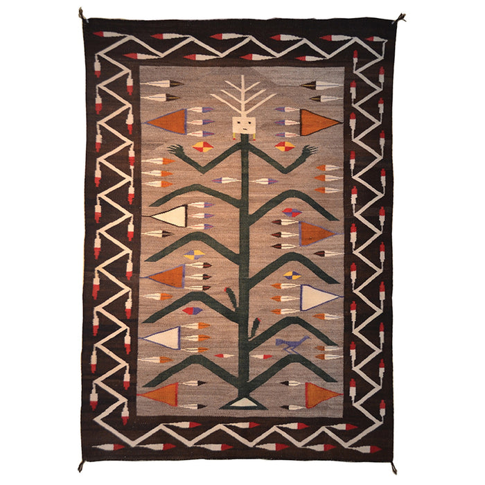 Yei Cornstalk Pictorial Navajo Weaving : Historic : GHT 2027  50" x 69"
