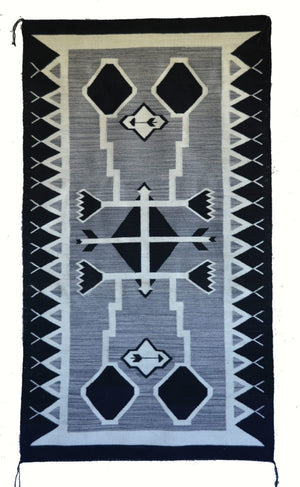 Storm Pattern Pictorial Navajo Rug : Irvin Phillips : Churro 1484 : 34″ x 60″ - Getzwiller's Nizhoni Ranch Gallery