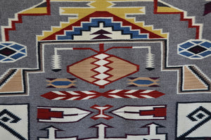 SOLD - Teec Nos Pos Pictorial : Navajo Rug:  Elsie Bia : Churro 1700 : 51.5" x 73.5" (4'3.5" x 6'1.5") - Award Winner!