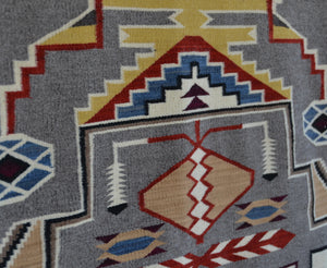 SOLD - Teec Nos Pos Pictorial : Navajo Rug:  Elsie Bia : Churro 1700 : 51.5" x 73.5" (4'3.5" x 6'1.5") - Award Winner!
