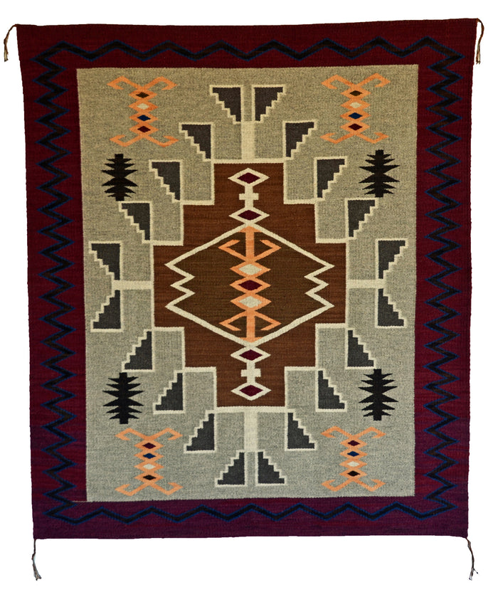 Crystal : Navajo Rug : Frances Begay : Churro 1701 :  44" x 51" (3'8" x 4'3") - Award Winner