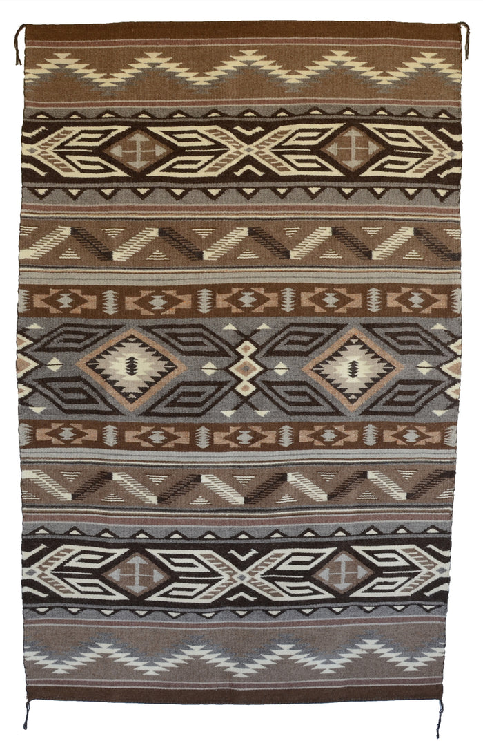 Wide Ruin/Crystal : Navajo Rug : Gloria Bia : Churro 1702 : 39" x 61" (3'3" x 5'1") - Award Winner!
