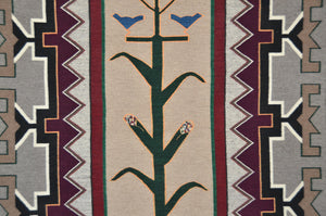 Tree of Life Pictorial Navajo Rug : Berlinda Nez Barber : Churro 174 : 48"  x 72" (4' x 6')