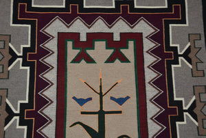 Tree of Life Pictorial Navajo Rug : Berlinda Nez Barber : Churro 174 : 48"  x 72" (4' x 6')