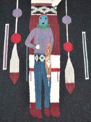 Night Sky Yei be Chei Pictorial Navajo Weaving : Berlinda Nez Barber : Churro 227 : 48"  x 105"