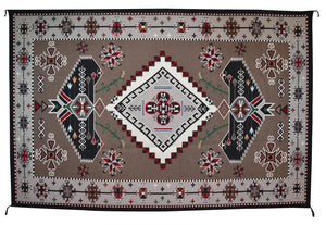 Bistie - Sandpainting Navajo Weaving : Marian Nez : Churro 1345: 6' x 9'