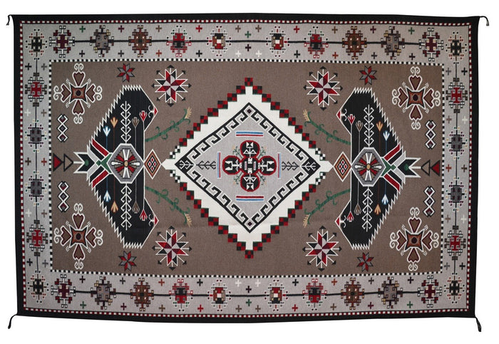 Bistie - Sandpainting Navajo Weaving : Marian Nez : Churro 1345 : 72" x 108" (6′ x 9′) : Award Winner!