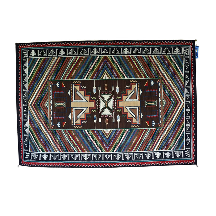 Teec Nos Pos Navajo Rug : Cara Gorman Yazzie : Churro 625 :63″′ x 95″ (5'3" x 7'11") : Award Winner!