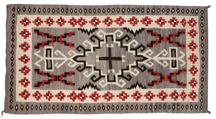 JB Moore Crystal Plate XXIII Navajo Weaving : Historic : GHT 1052 : 58" x 108" (4'10″ x 9′)