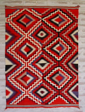 Germantown Optical Navajo Weaving : Historic : GHT 2203 : 49 1/2″ x 68″ - Getzwiller's Nizhoni Ranch Gallery