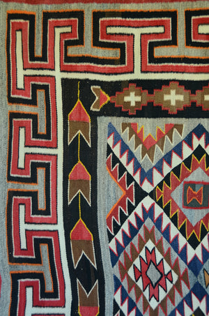 SOLD - Teec Nos Pos Navajo Weaving : Antique : GHT 84 : 62" x 100" : (5'2" x 8'4")